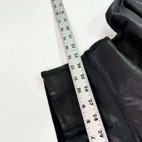 SPANX Leggings Womens Medium Faux Leather Black Full Length Compression - Picture 5 of 8